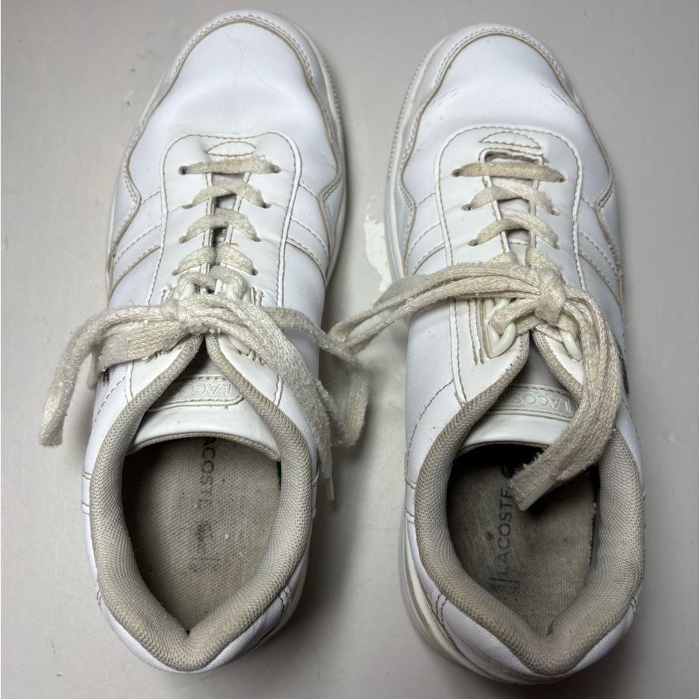 Lacoste White Low-Top Leather Sneakers - Picture 3 of 5